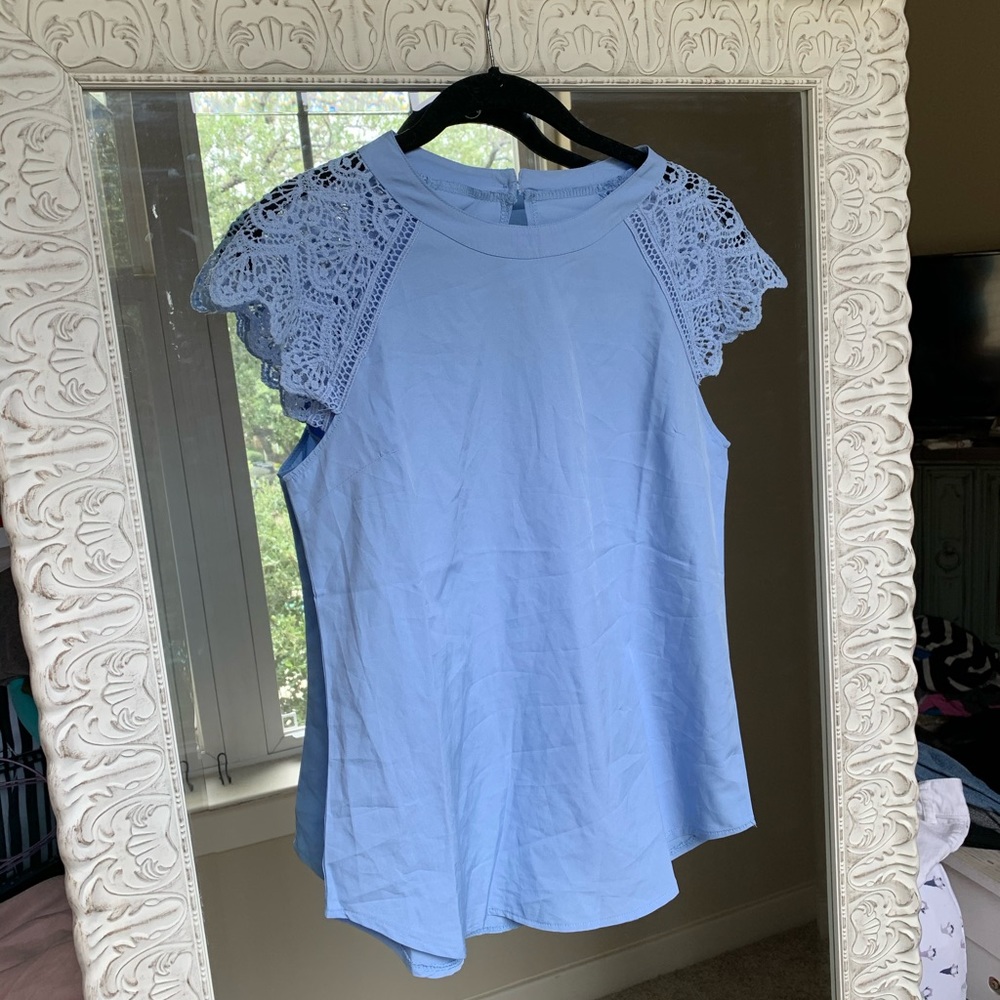 Baby Blue Lace Blouse